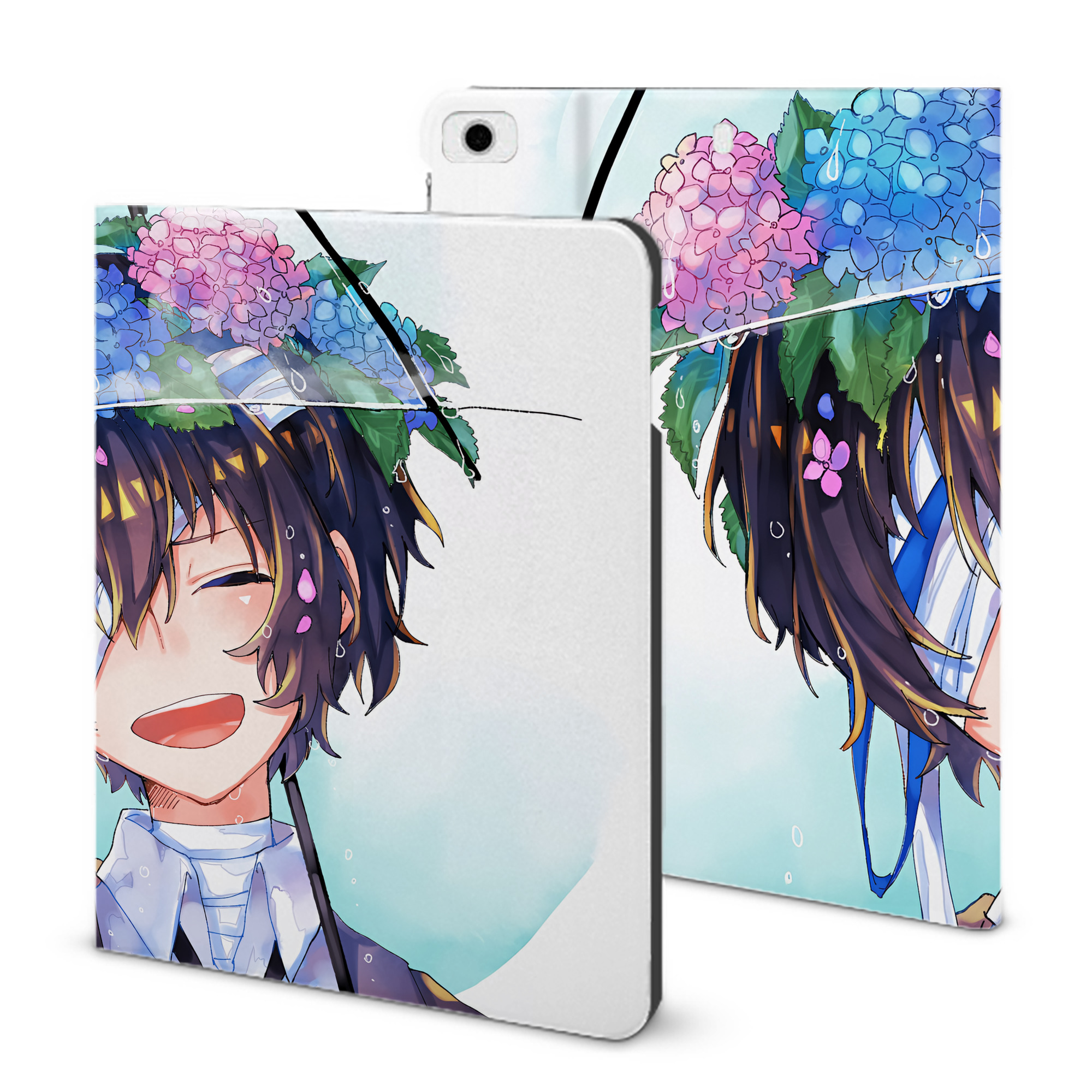 （画像用） 文豪ストレイドッグス Bungo Stray Dogs IPad ケース ブック型 PUレザー TPU 耐衝撃 軽量 薄型 ペン収納なし 全面保護 IPad 各モデル対応